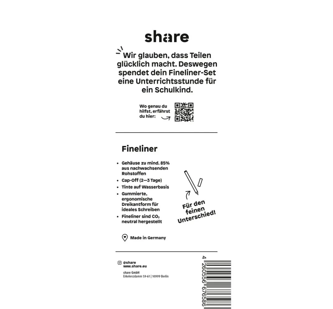 Kinder share Stifte & Marker|Stifte>Fineliner, 6er-Set