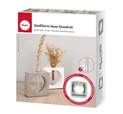 Rayher Gießformen>Silikon Gießform "Vase Quadrat mit Kreis"