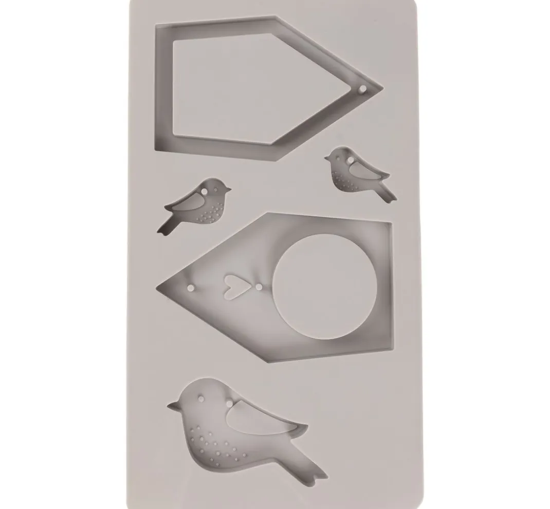 Rayher Seifen-Design|Gießformen>Silikon Gießform "Vogelhäuser & Vögel"