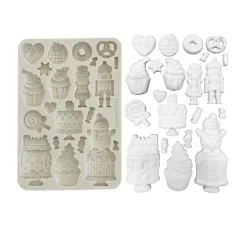 Stamperia Gießformen>Silikonform A5 "Candy Christmas - Cakes"