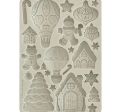 Stamperia Gießformen>Silikonform A5 "Candy Christmas - Gingerbreads"