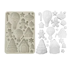 Stamperia Gießformen>Silikonform A5 "Candy Christmas - Gingerbreads"