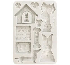 Stamperia Gießformen>Silikonform A5 "Furry Friends - Dogs"