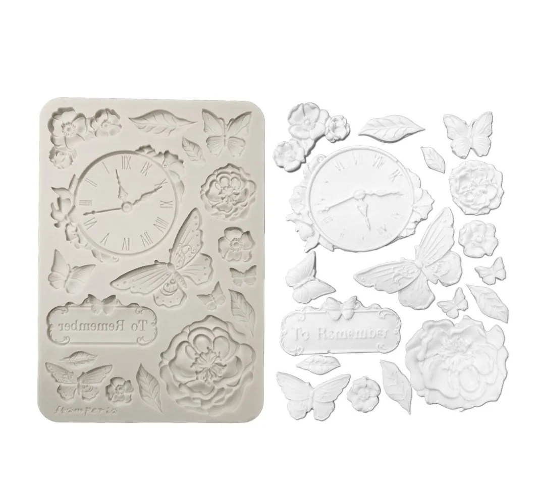 Stamperia Gießformen>Silikonform A5 "Quiet Days - Clock"