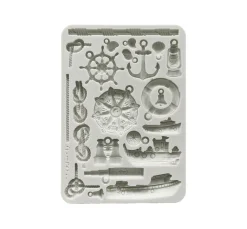 Stamperia Gießformen>Silikonform A5 "Silent Sea - Rudders & Boats"