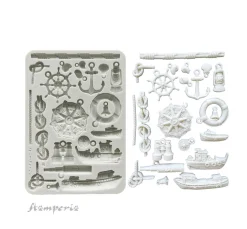 Stamperia Gießformen>Silikonform A5 "Silent Sea - Rudders & Boats"