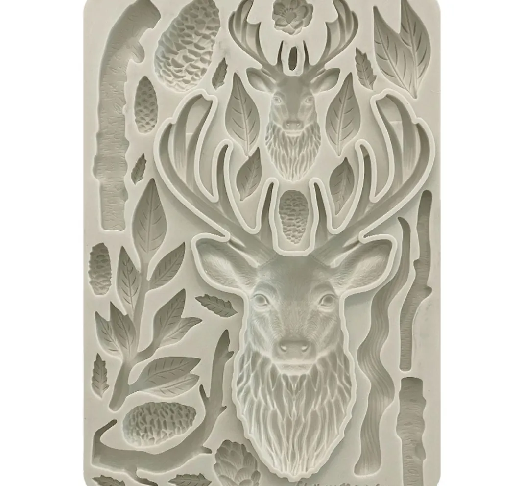 Stamperia Gießformen>Silikonform A5 "The Owl's House - Deer"