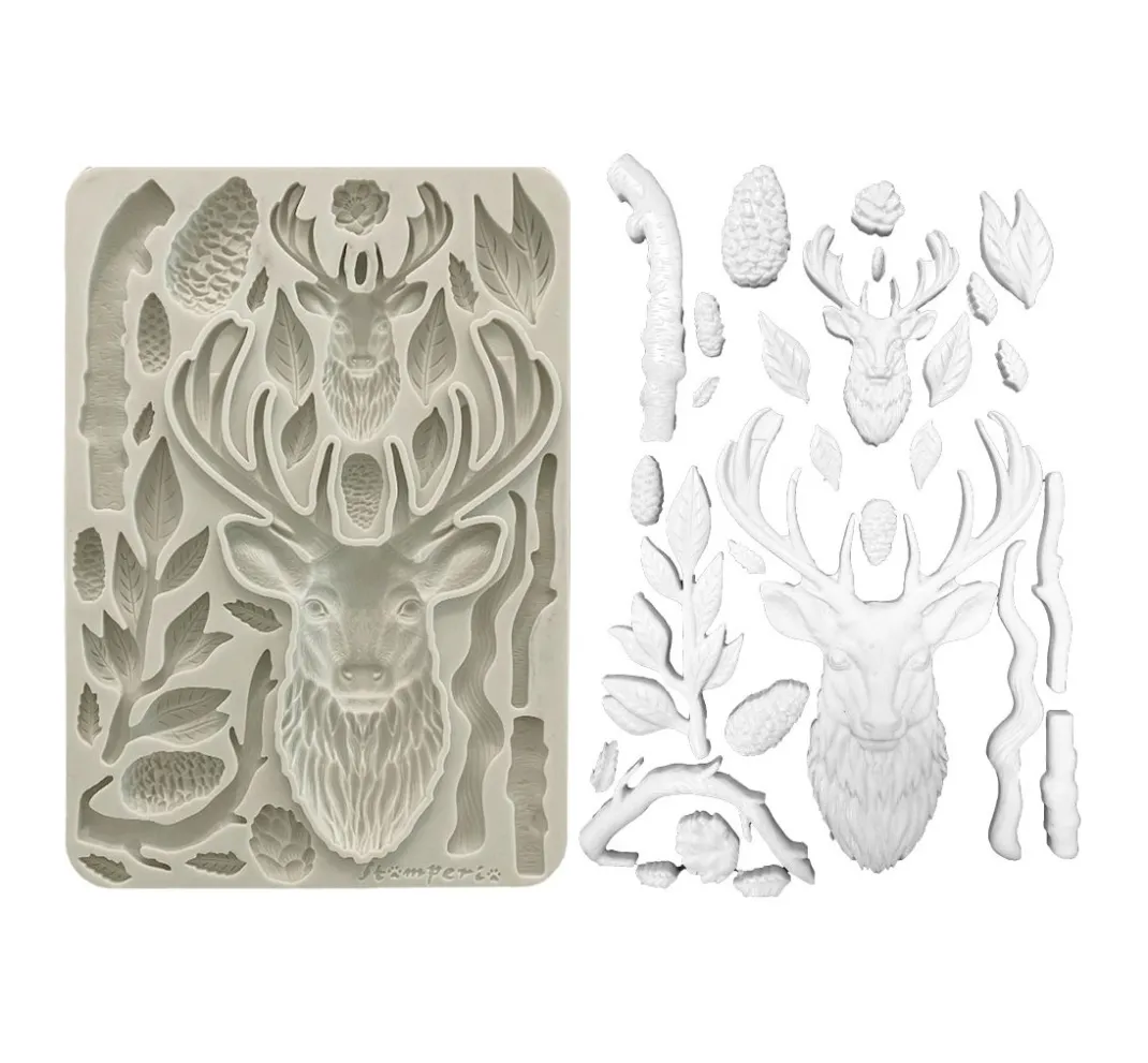 Stamperia Gießformen>Silikonform A5 "The Owl's House - Deer"