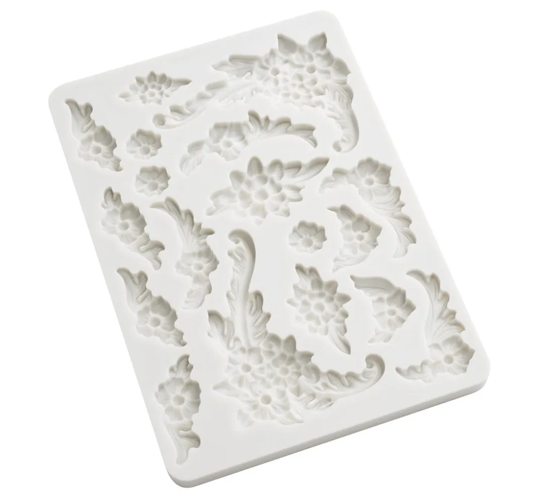 Stamperia Gießformen>Silikonform "Precious - Blumen Ornamente"