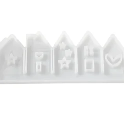 HobbyFun Gießformen>Silikon-Gießform "Häuserreihe", 5-fach