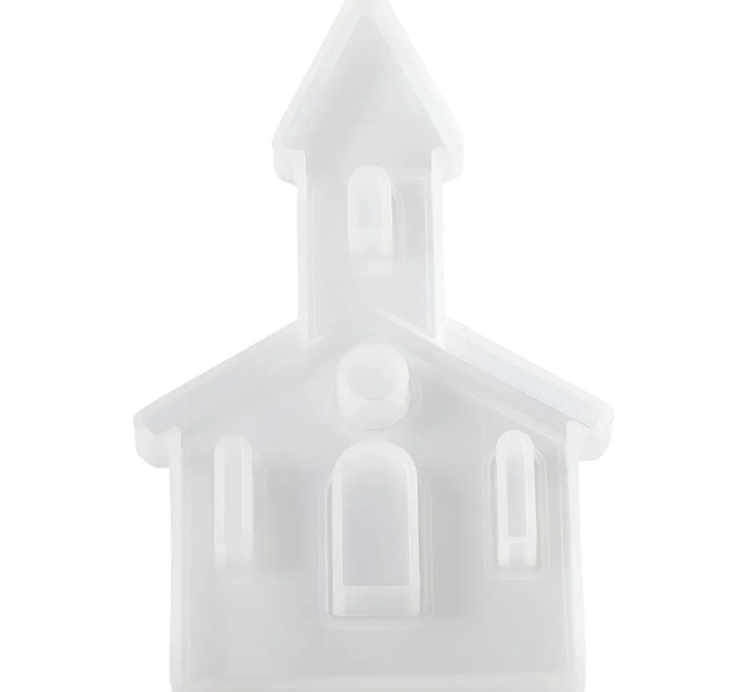 HobbyFun Gießformen>Silikon-Gießform "Kirche", mit Steckkante
