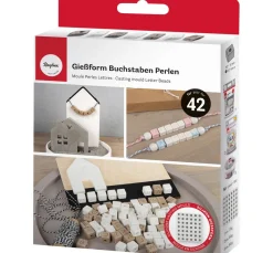 Rayher Schmuck Gießen|Gießformen>Silikon-Gießform "Perlen - Buchstaben & Zahlen"