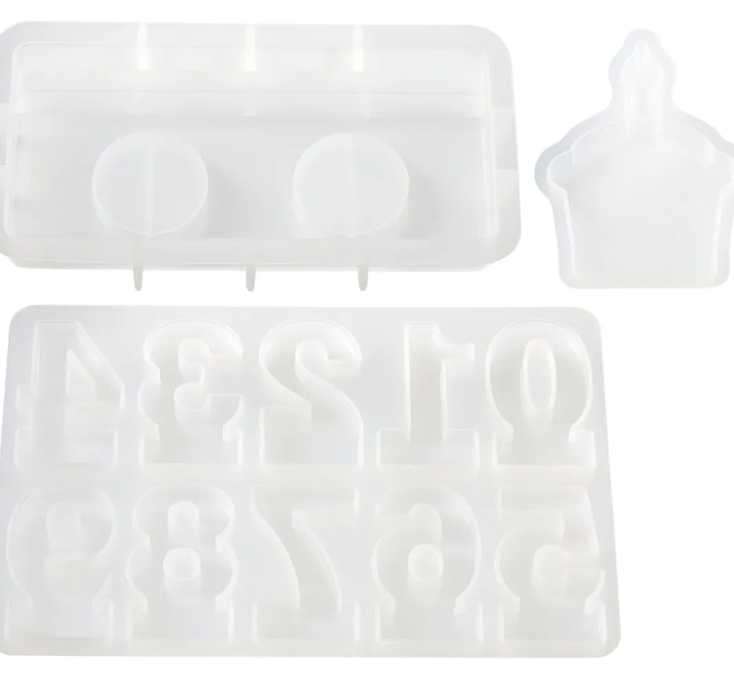 HobbyFun Gießformen>Silikon-Gießform "Zahlen-Set" mit Steckkante
