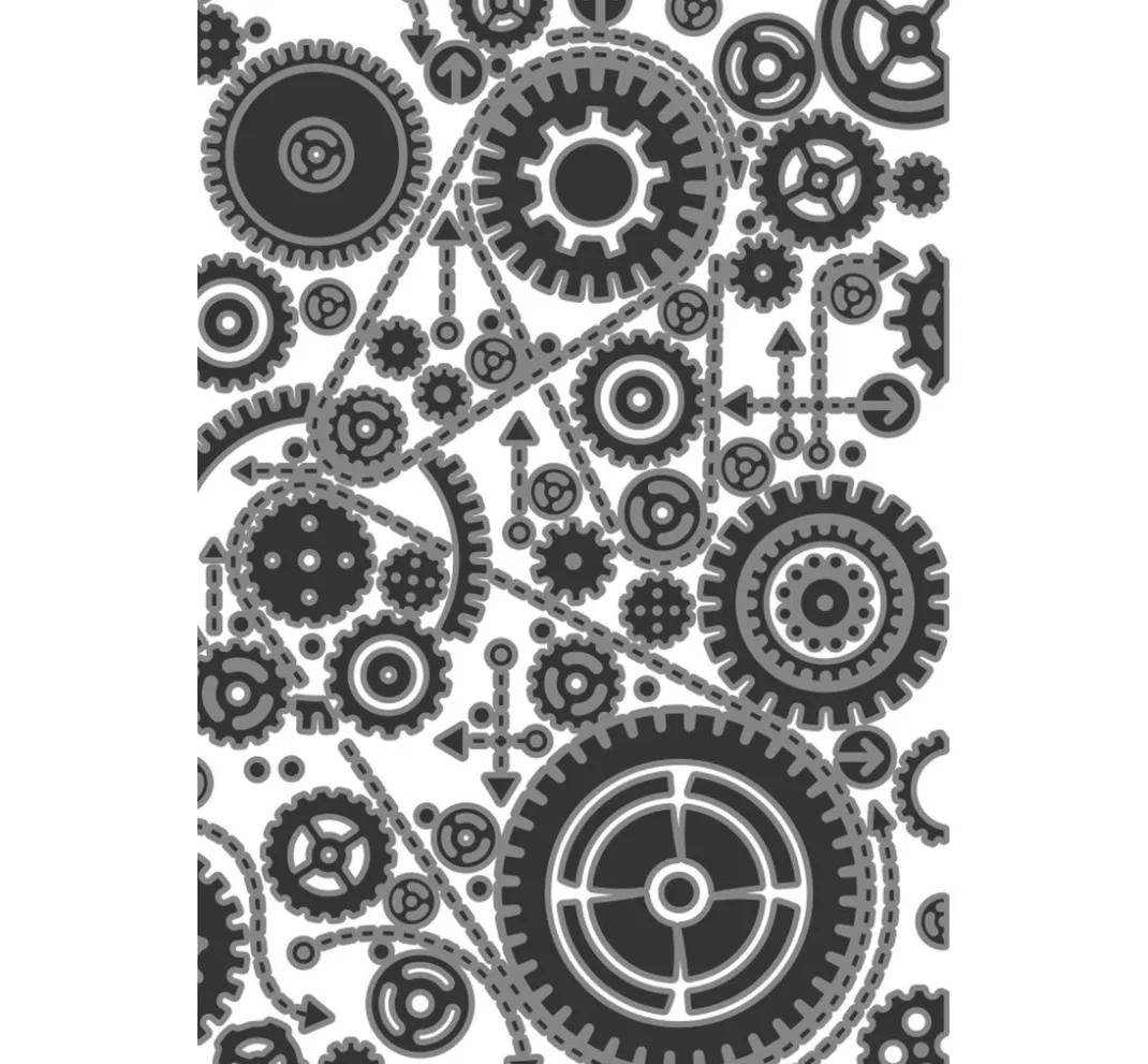 Sizzix Stanz- & Prägemaschinen|Schablonen>Multi-Level-Prägeschablone "Vault Gears by Tim Holtz"