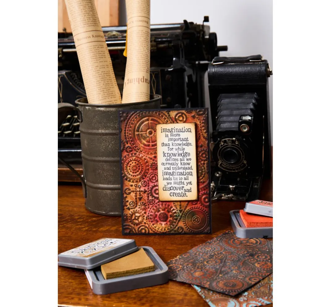 Sizzix Stanz- & Prägemaschinen|Schablonen>Multi-Level-Prägeschablone "Vault Gears by Tim Holtz"