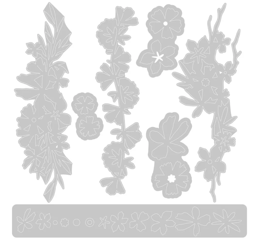 Sizzix Stanz- & Prägemaschinen|Schablonen>Thinlits Stanzschablone "Woodland Borders"