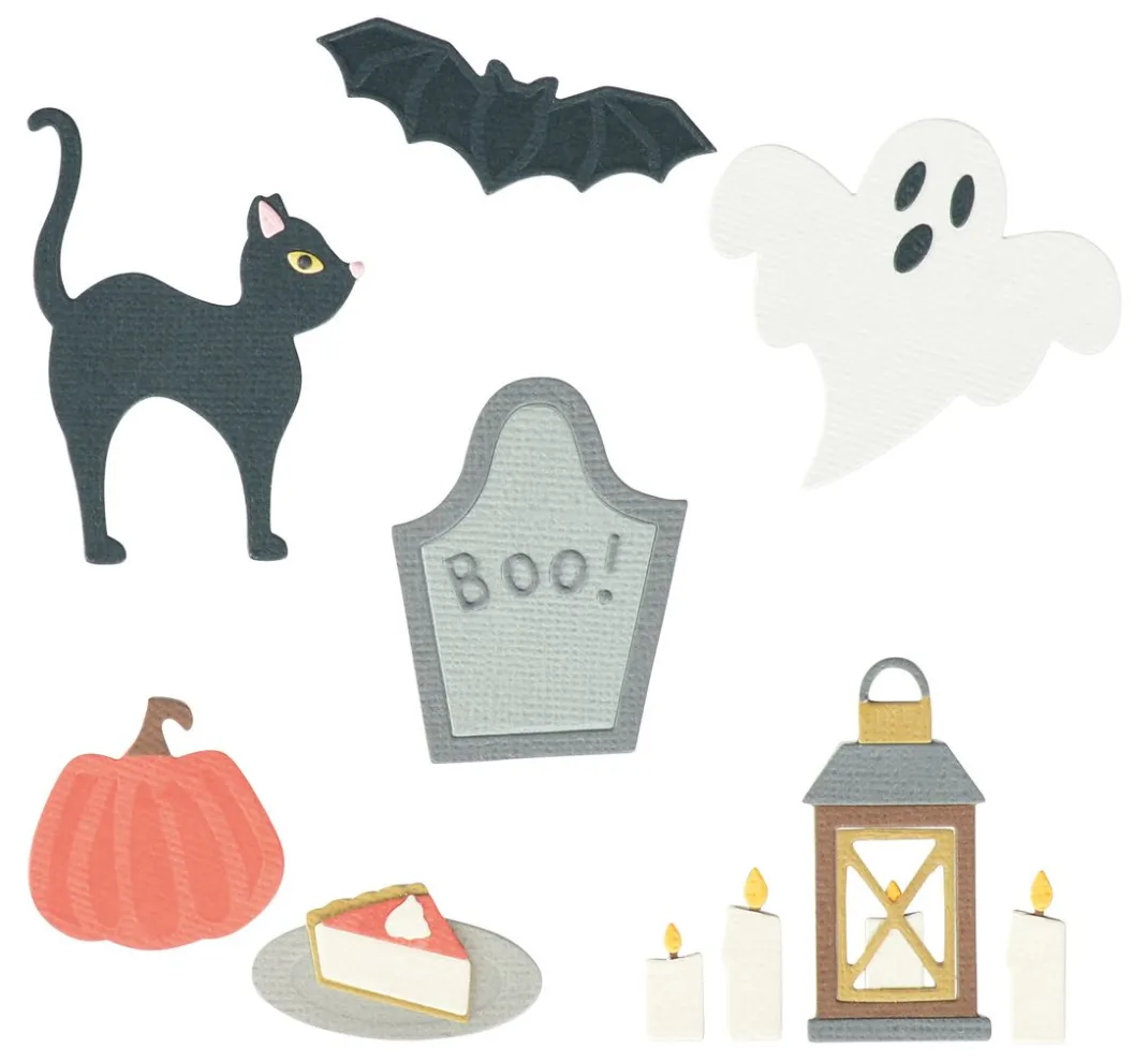 Sizzix Stanz- & Prägemaschinen|Schablonen>Thinlits Stanzschablone "Halloween Motifs"