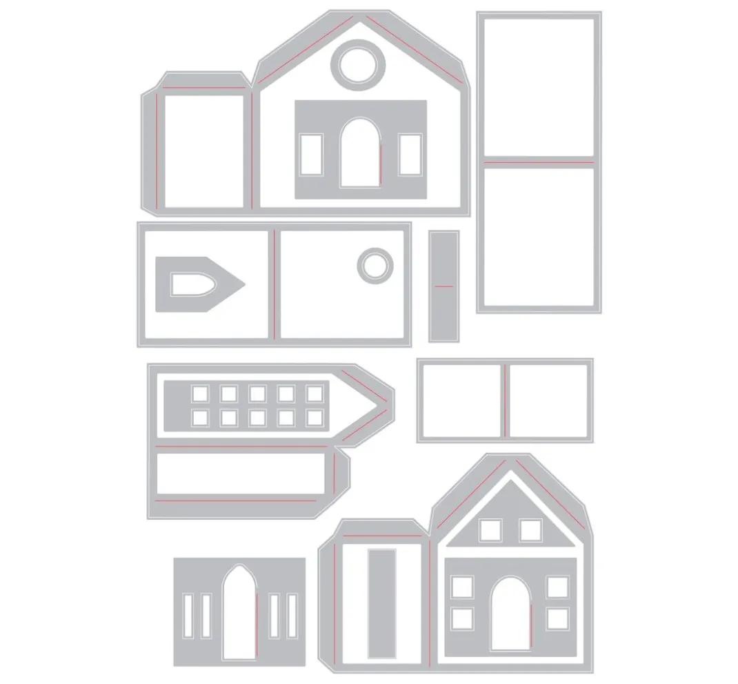 Sizzix Stanz- & Prägemaschinen|Kartengestaltung>Thinlits Stanzschablone "Paper Village"