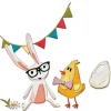 Sizzix Stanz- & Prägemaschinen|Schablonen>Thinlits Stanzschablone "Bunny + Chick by Tim Holtz"