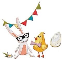 Sizzix Stanz- & Prägemaschinen|Schablonen>Thinlits Stanzschablone "Bunny + Chick by Tim Holtz"