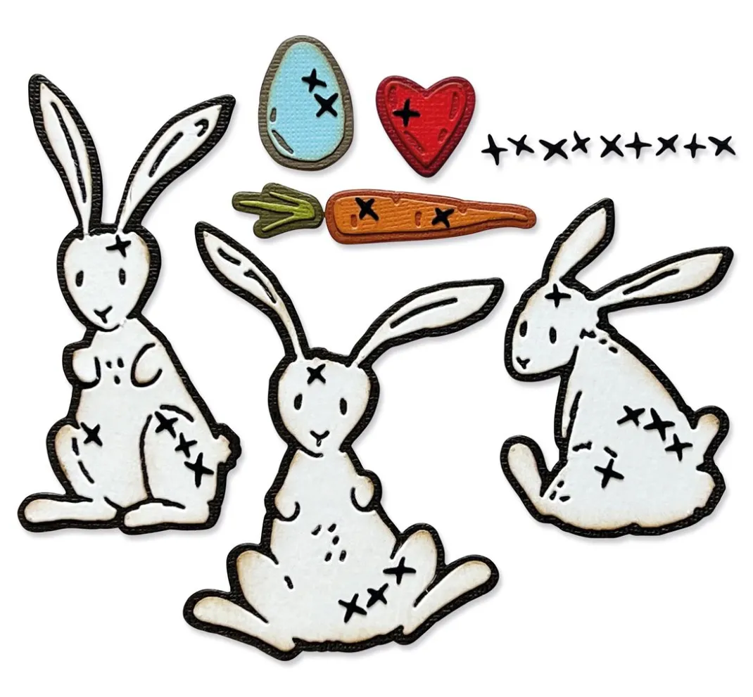 Sizzix Stanz- & Prägemaschinen|Schablonen>Thinlits Stanzschablone "Bunny Stitch by Tim Holtz"