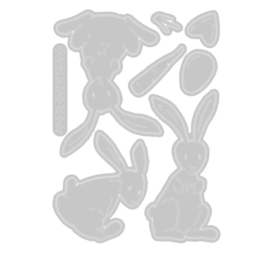 Sizzix Stanz- & Prägemaschinen|Schablonen>Thinlits Stanzschablone "Bunny Stitch by Tim Holtz"