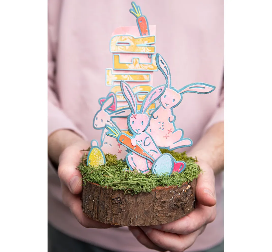 Sizzix Stanz- & Prägemaschinen|Schablonen>Thinlits Stanzschablone "Bunny Stitch by Tim Holtz"