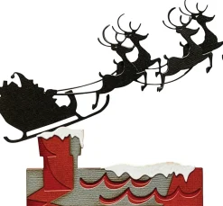 Sizzix Stanz- & Prägemaschinen|Schablonen>Thinlits Stanzschablone "Reindeer Sleigh by Tim Holtz"