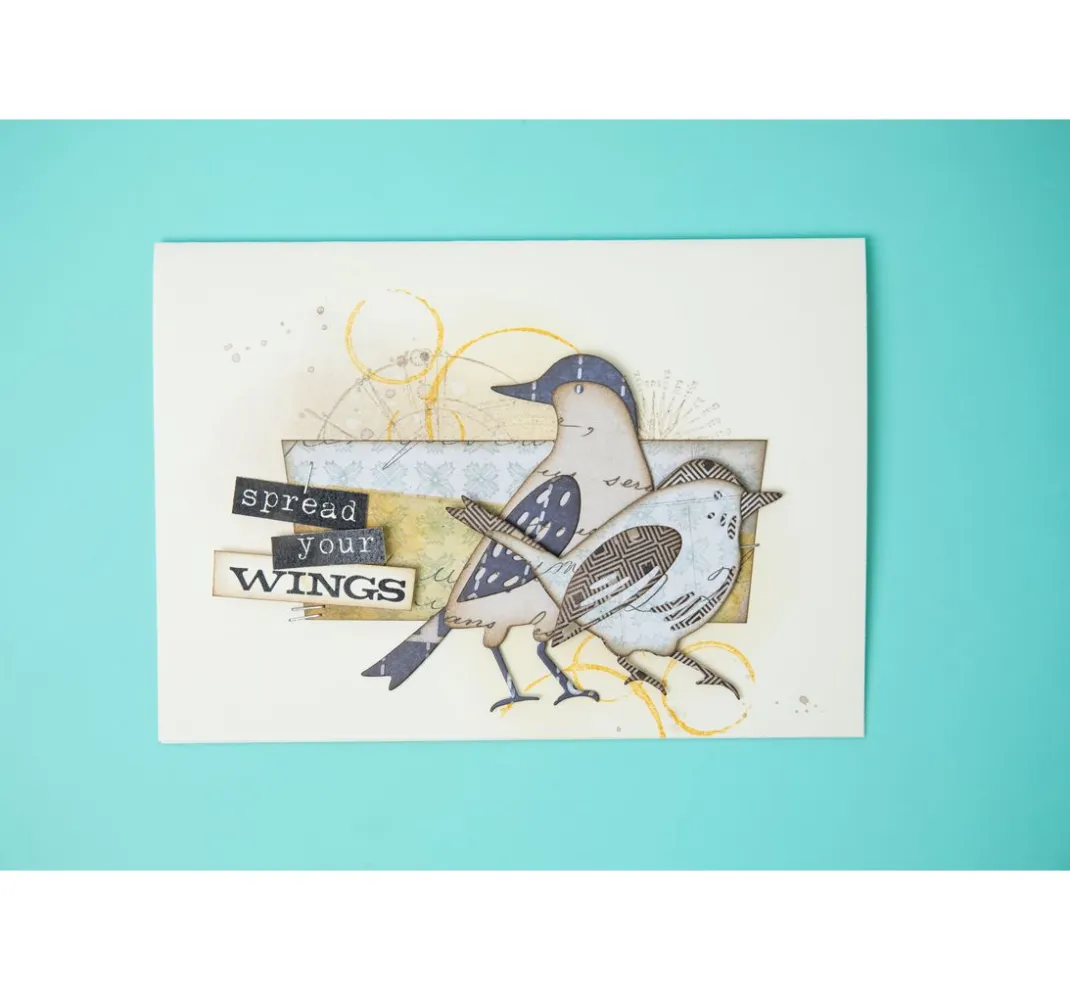 Sizzix Stanz- & Prägemaschinen|Schablonen>Thinlits Stanzschablone "Feathered Friends by Tim Holtz"