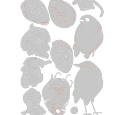 Sizzix Stanz- & Prägemaschinen|Schablonen>Thinlits Stanzschablone "Bird & Egg Colorize by Tim Holtz"