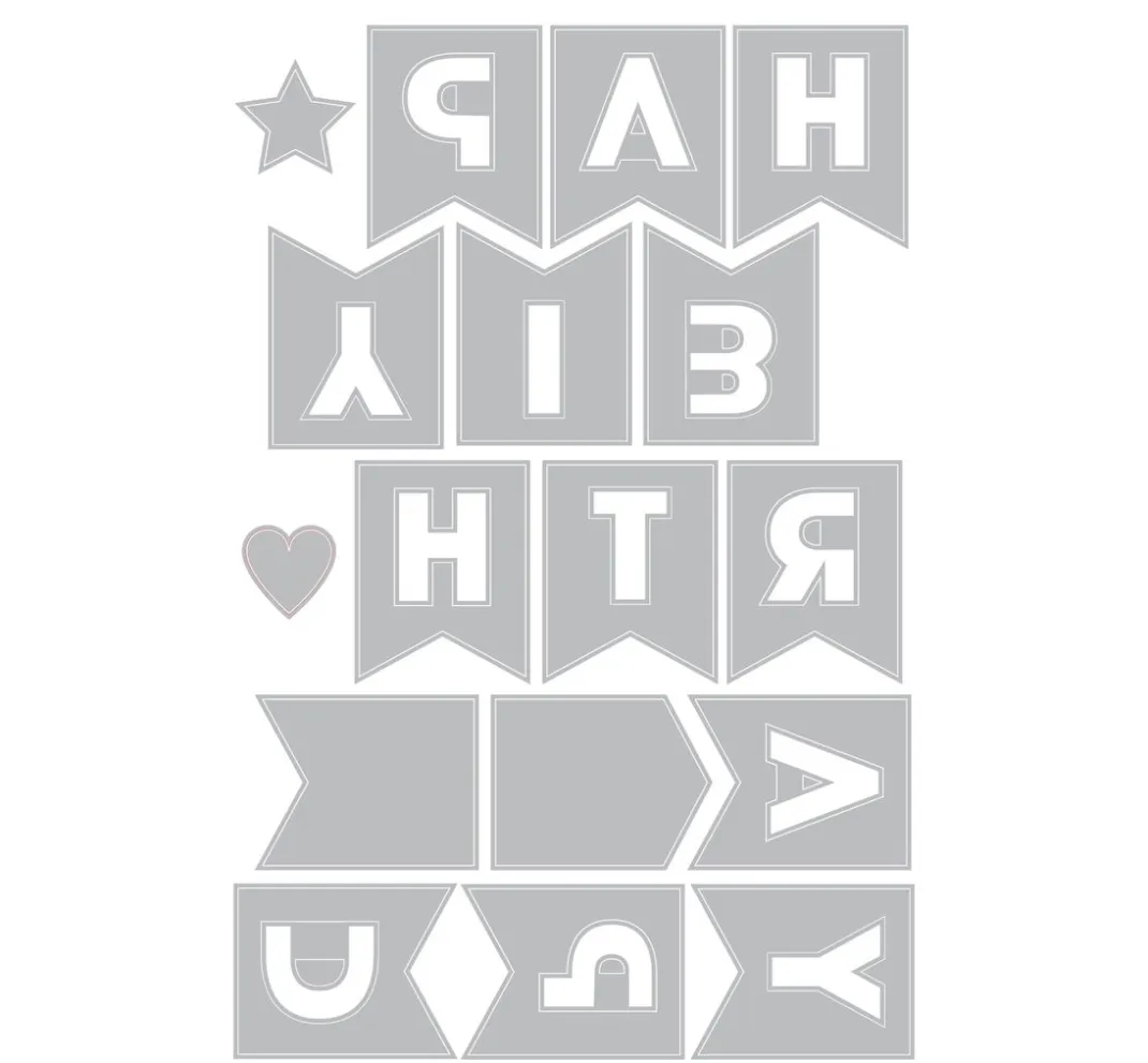 Sizzix Stanz- & Prägemaschinen|Schablonen>Thinlits Stanzschablone "Birthday Bunting by Catherine Pooler"