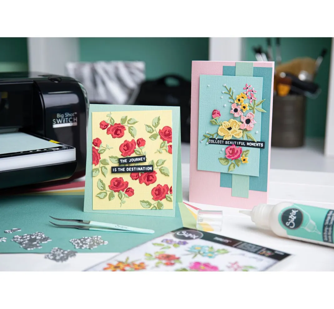 Sizzix Stanz- & Prägemaschinen|Schablonen>Thinlits Stanzschablone "Brushstroke Flowers Mini by Tim Holtz"