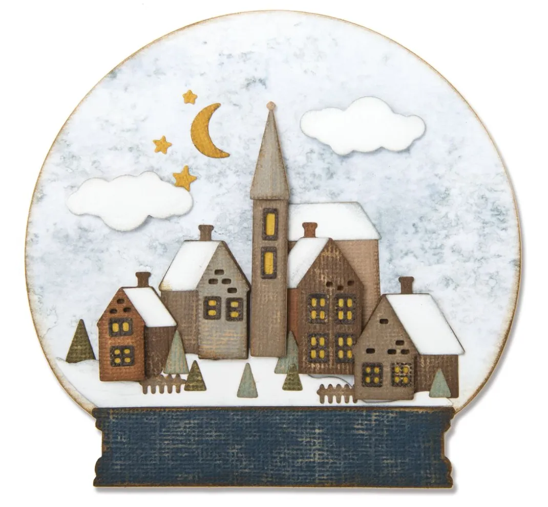Sizzix Stanz- & Prägemaschinen|Schablonen>Thinlits Stanzschablone "Snowglobe by Tim Holtz"