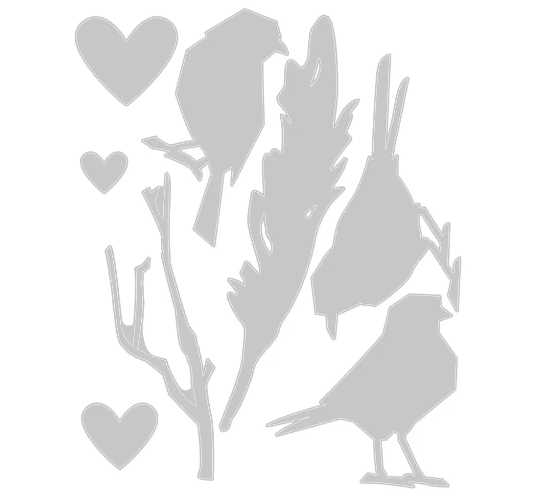 Sizzix Stanz- & Prägemaschinen|Schablonen>Thinlits Stanzschablone "Lovebirds by Tim Holtz"
