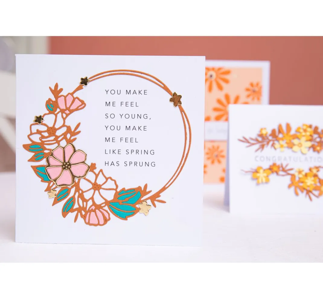 Sizzix Stanz- & Prägemaschinen|Schablonen>Thinlits Stanzschablone "Floral Round"