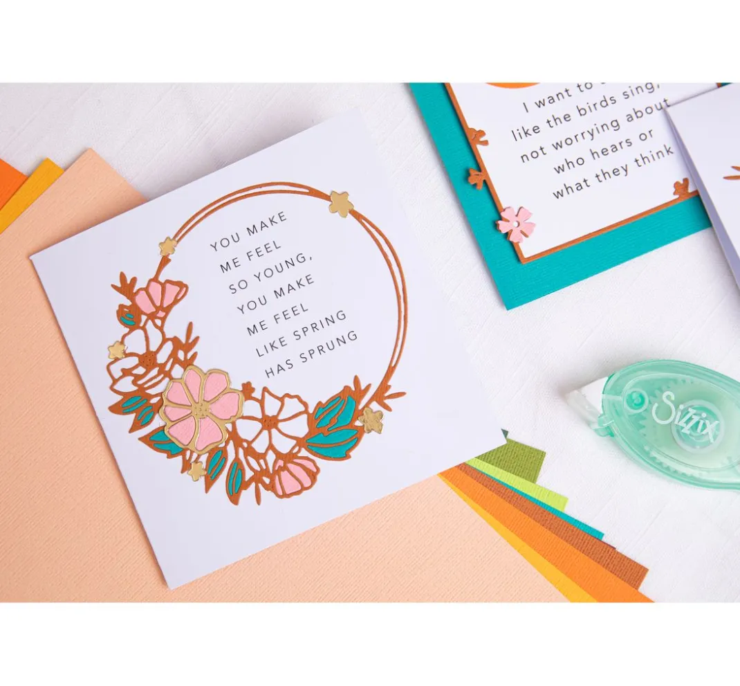 Sizzix Stanz- & Prägemaschinen|Schablonen>Thinlits Stanzschablone "Floral Round"
