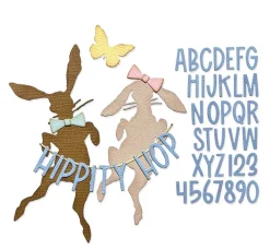 Sizzix Stanz- & Prägemaschinen|Schablonen>Thinlits Stanzschablone "Hippity Hop by Tim Holtz"