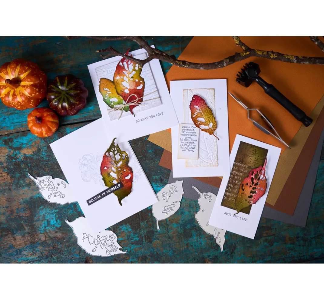 Sizzix Stanz- & Prägemaschinen|Schablonen>Thinlits Stanzschablone "Leaf Fragments by Tim Holtz"
