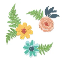 Sizzix Stanz- & Prägemaschinen>Thinlits Stanzschablone "Flowers & Fern"
