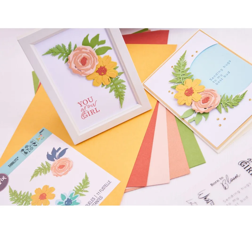 Sizzix Stanz- & Prägemaschinen>Thinlits Stanzschablone "Flowers & Fern"