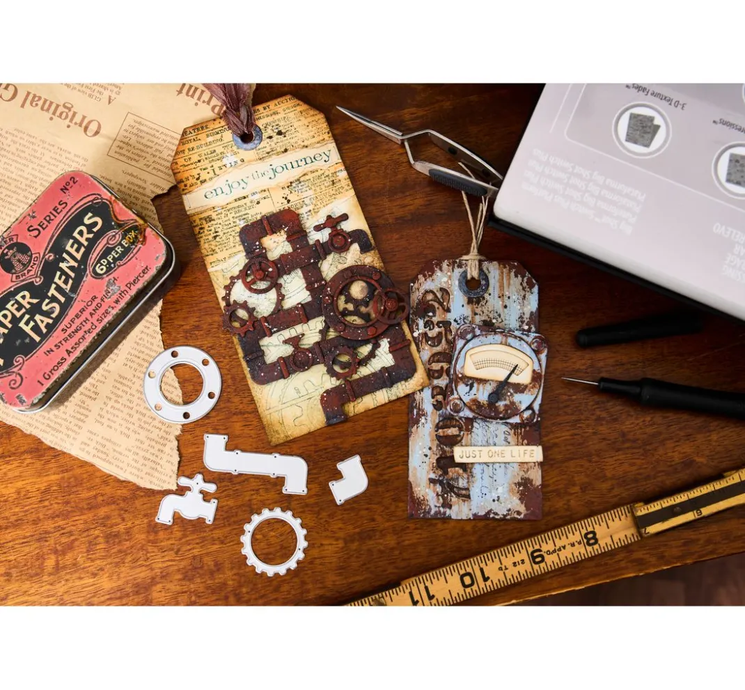 Sizzix Stanz- & Prägemaschinen|Schablonen>Thinlits Stanzschablone "Vault Industrial by Tim Holtz"