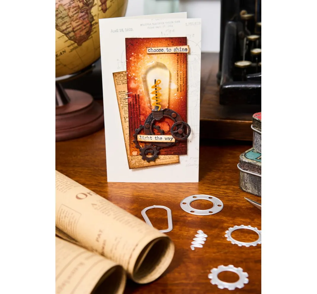 Sizzix Stanz- & Prägemaschinen|Schablonen>Thinlits Stanzschablone "Vault Industrial by Tim Holtz"