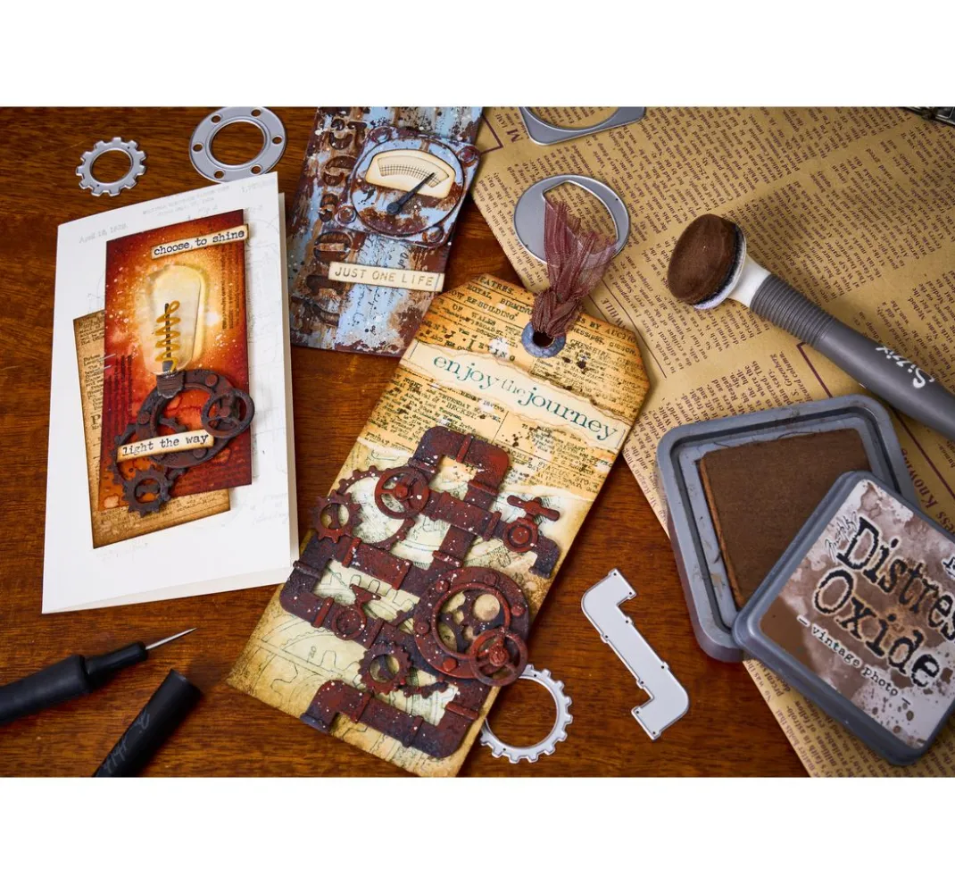 Sizzix Stanz- & Prägemaschinen|Schablonen>Thinlits Stanzschablone "Vault Industrial by Tim Holtz"