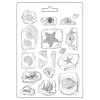 Stamperia Gießformen>Soft Modellierform A5 "Silent Sea - Fossils"
