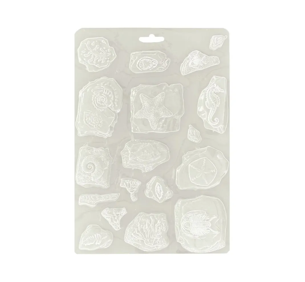 Stamperia Gießformen>Soft Modellierform A5 "Silent Sea - Fossils"