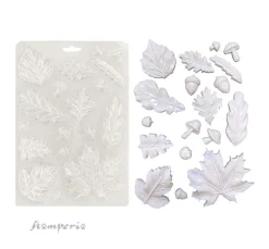 Stamperia Gießformen>Soft Modellierform A5 "Whispering Woods - Leaves"