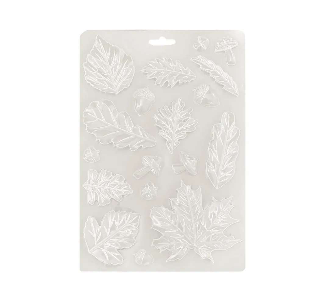 Stamperia Gießformen>Soft Modellierform A5 "Whispering Woods - Leaves"