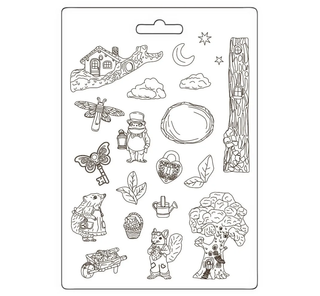 Stamperia Gießformen>Soft Modellierform "Hidden Grove - Wild Spirit"