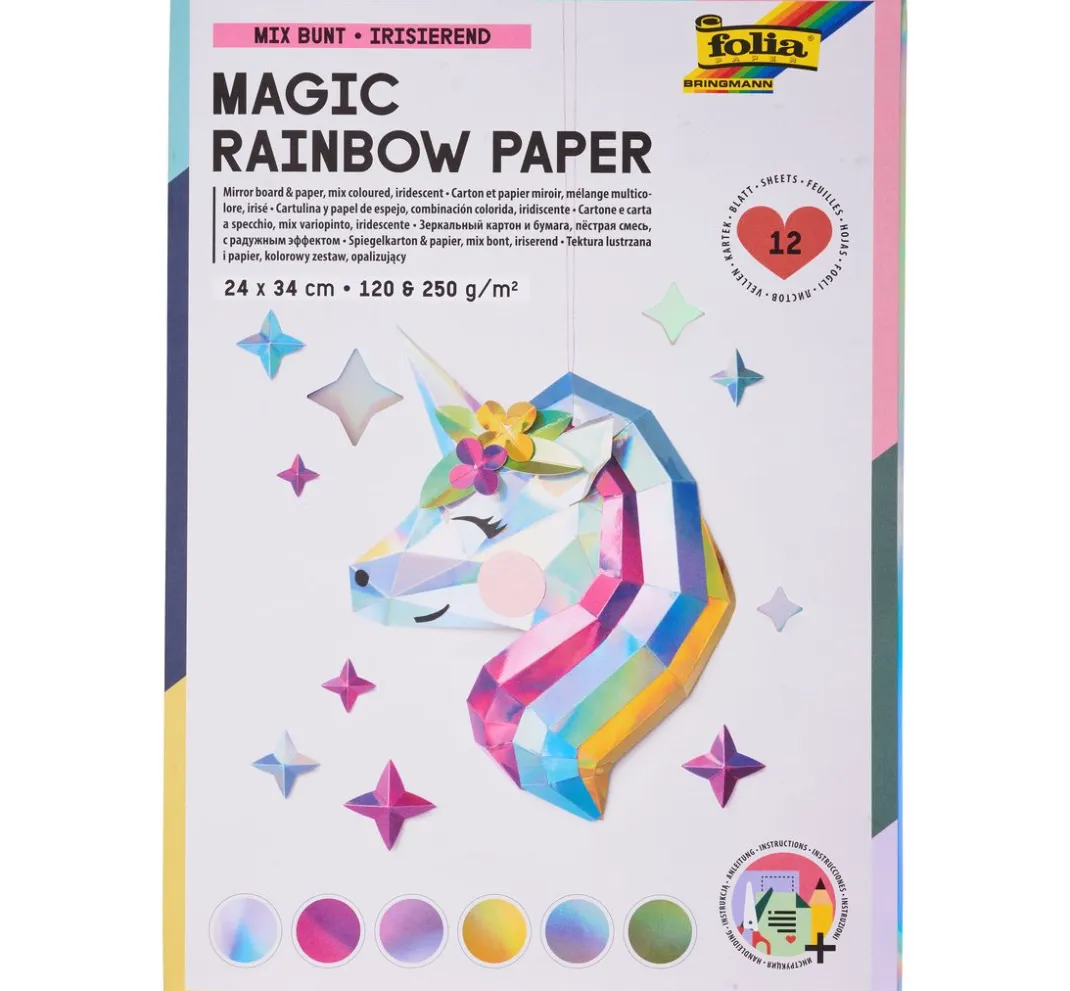 Kinder folia Spezialpapier & -Karton|Papier>Spiegelkarton und Spiegelpapier-Mix "Rainbow"