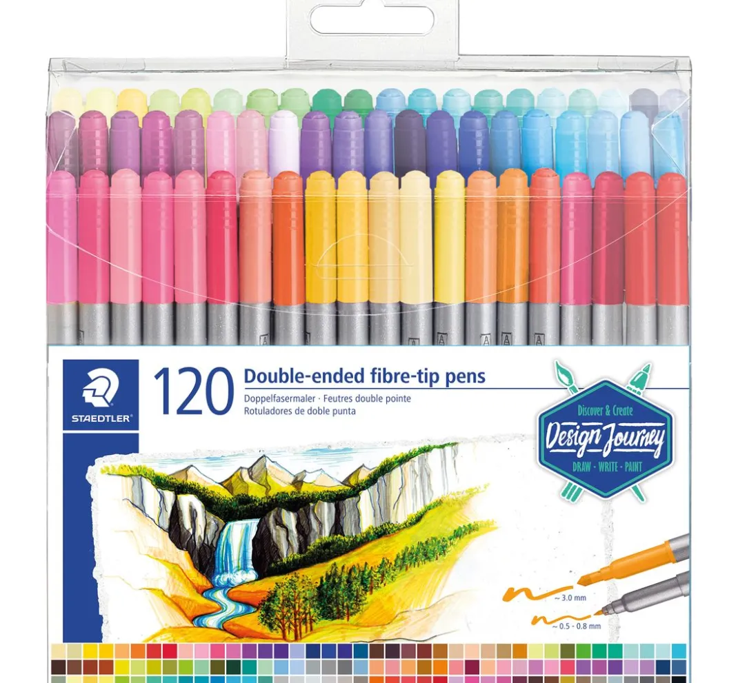 STAEDTLER Stifte>Doppelfasermaler, 120 St.